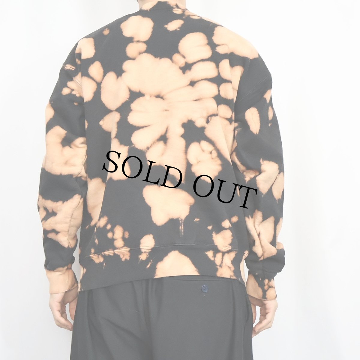 画像3: ブリーチ加工 スウェット BLACK M (3)