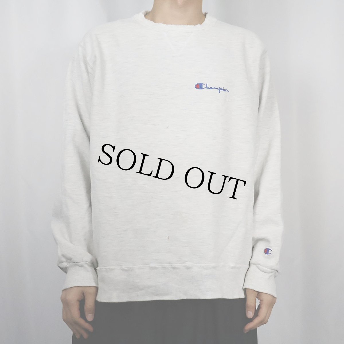 画像2: 80〜90's Champion USA製 青刺繍タグ 後期 前Vスウェット XL (2)