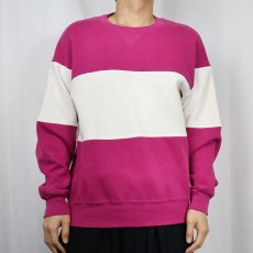 画像2: 90's RUSSELL ATHLETIC USA製 前V 2トーンスウェット L (2)