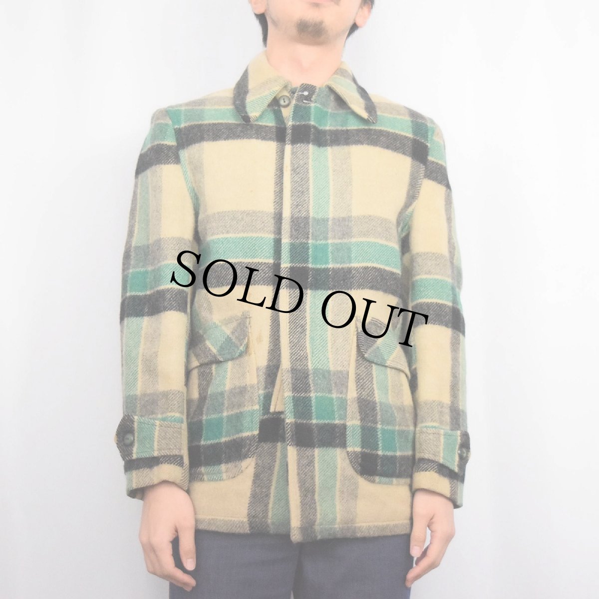 画像2: 〜50's Woolmaster チェック柄 ウールカーコート (2)