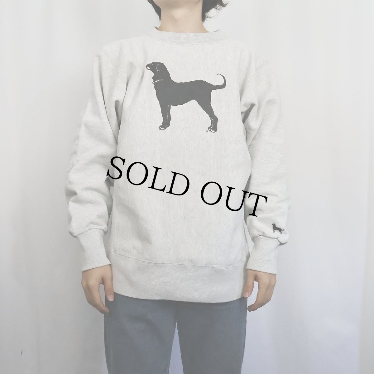 画像2: The Black Dog USA製 犬プリントスウェット L (2)