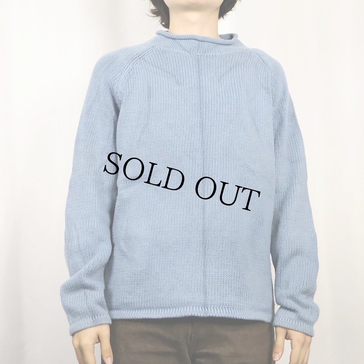 画像2: L.L.Bean ロールネック コットンニットセーター L (2)