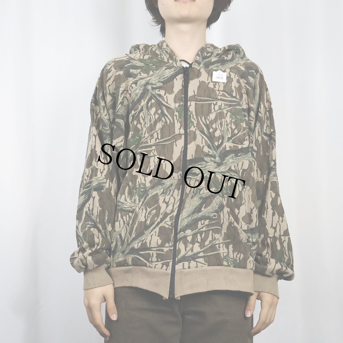 画像2: 80's USA製 リアルツリーカモ柄 スウェットジップパーカー XL (2)