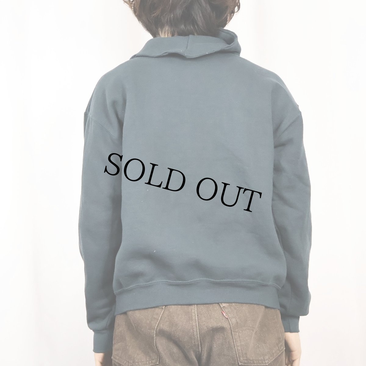 画像3: 90's RUSSELL ATHLETIC USA製 ロゴ刺繍 スウェットジップジャケット DARK GREEN L (3)