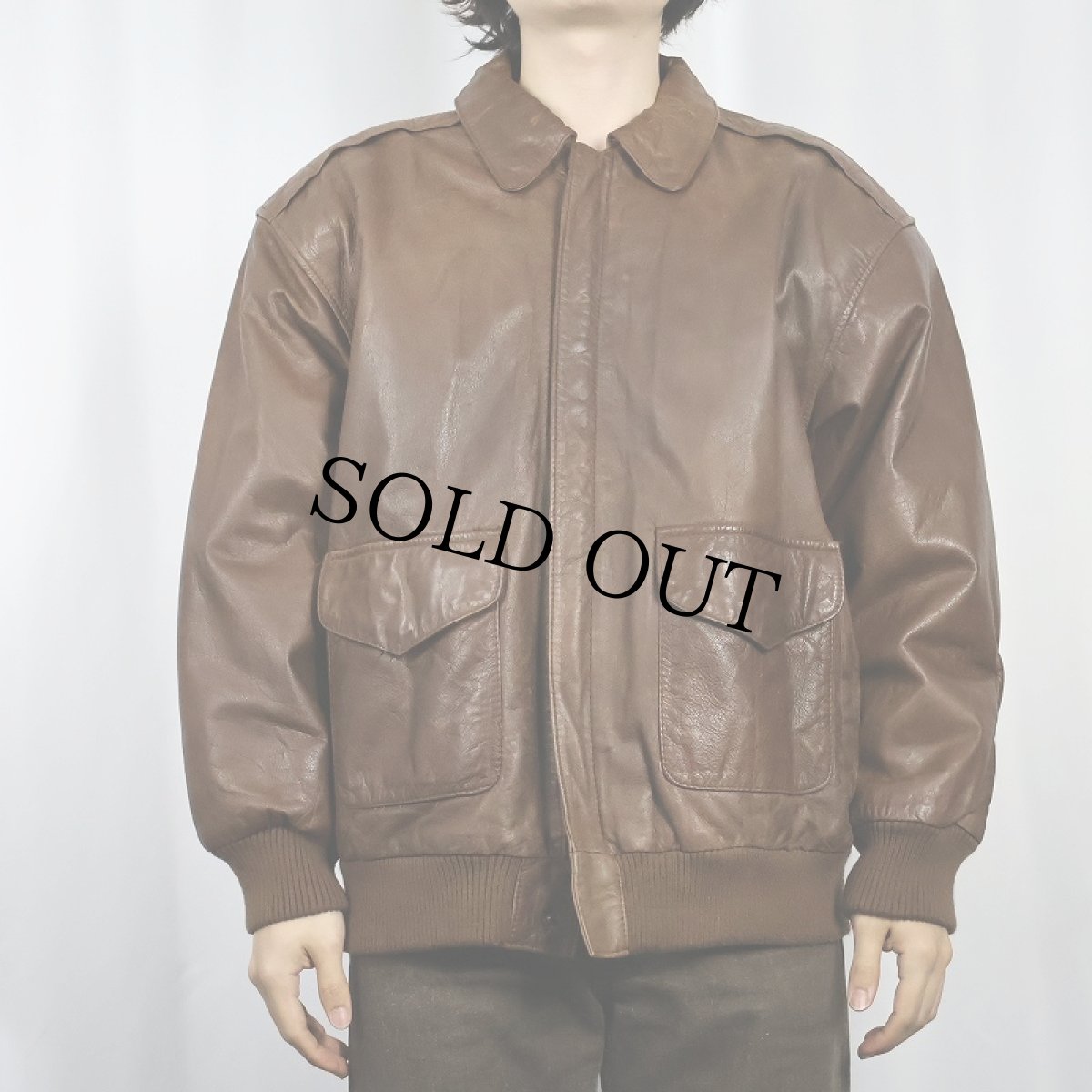 画像3: 80's〜 GENERAL CLOTHING COMPANY LTD "A-2 TYPE" レザーフライトジャケット L (3)