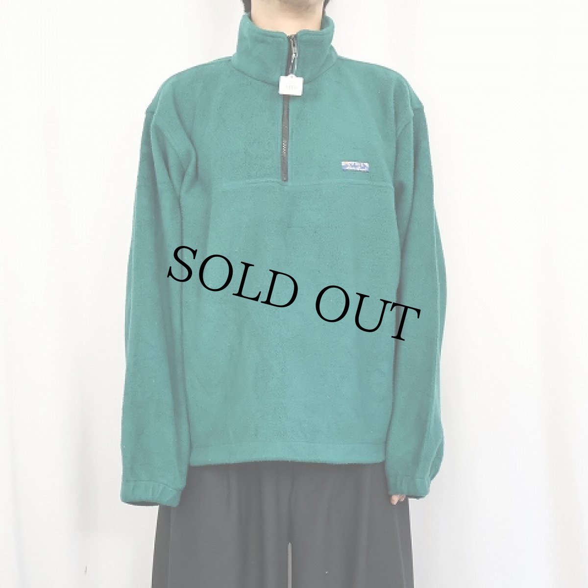 画像2: 80's Eddie Bauer フリースプルオーバージャケット GREEN L (2)