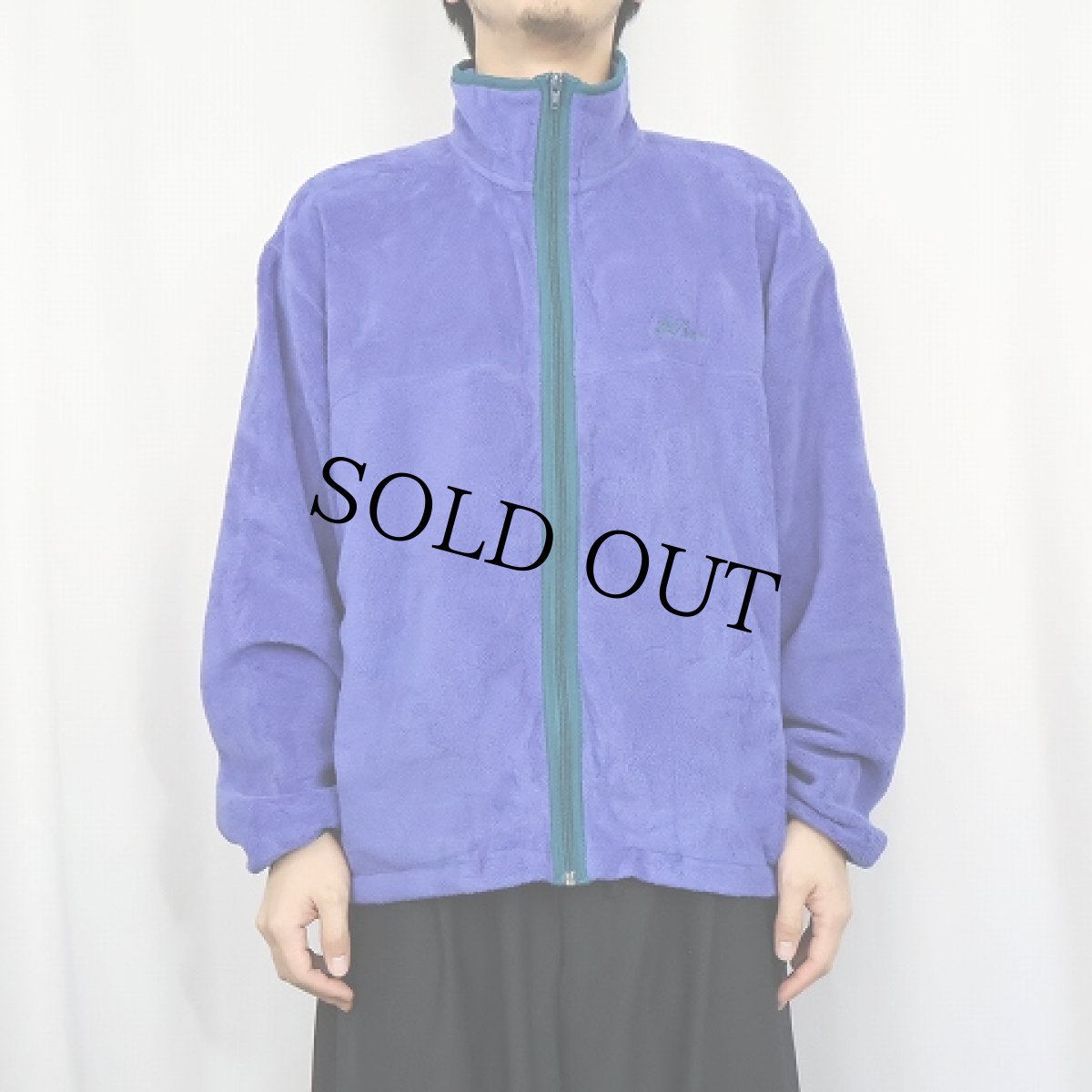 画像2: 80's L.L.Bean ロゴ刺繍 フリースプルオーバージャケット (2)