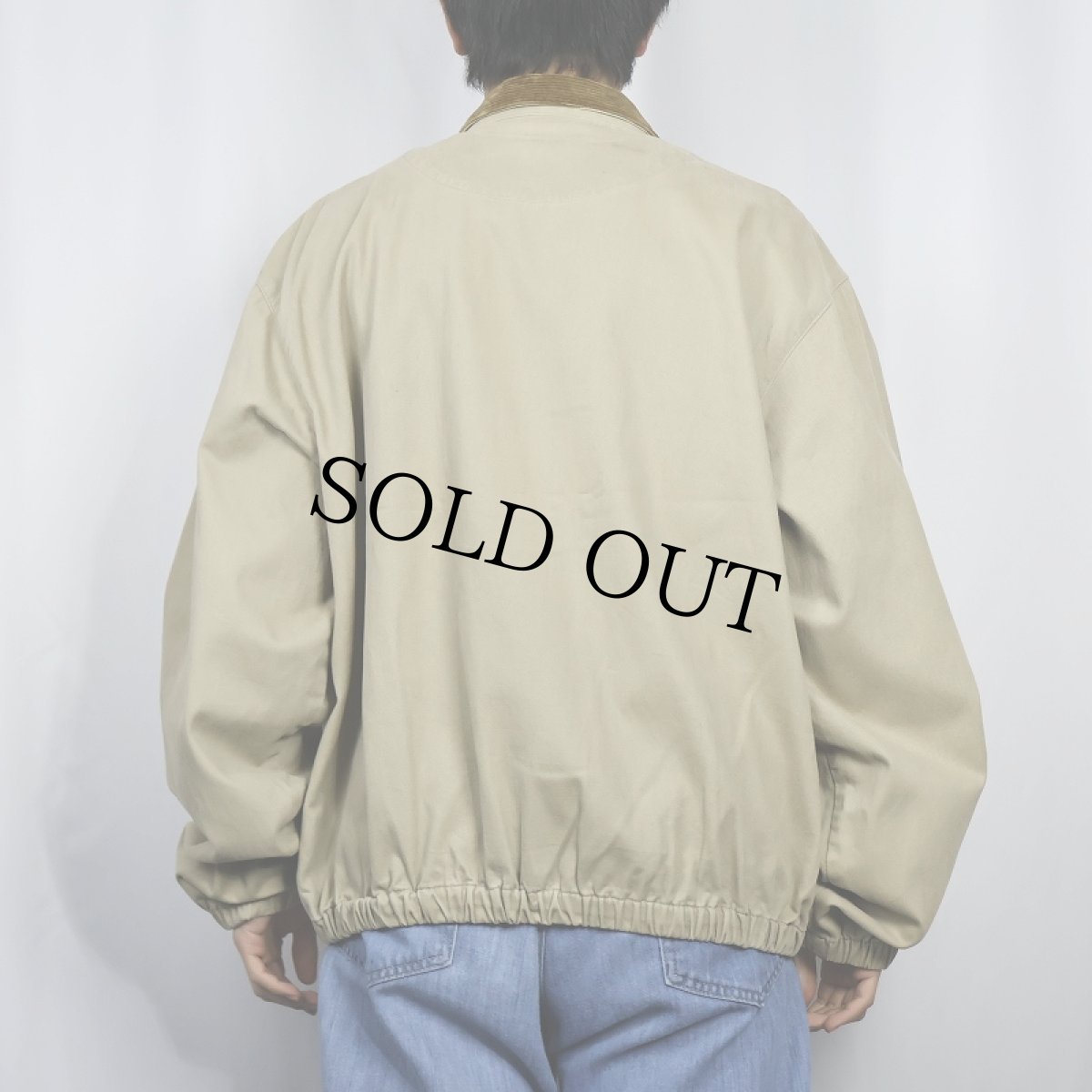 画像3: 90's POLO Ralph Lauren ロゴ刺繍 コーデュロイ切り替え コットンスイングトップ L (3)