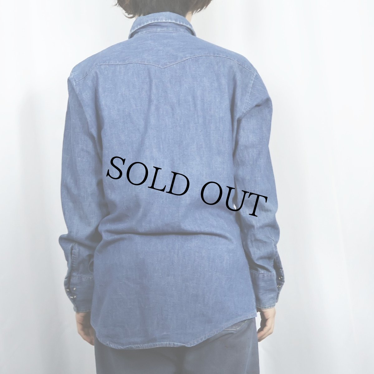 画像3: 70〜80's THE WESTERN by Bellcraft デニムウエスタンシャツ M (3)