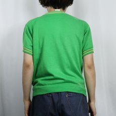 画像3: 70's TOWNCRAFT Penneys CRESLAN ACRYLIC リブボーダー 半袖スウェット MEDIUM (3)