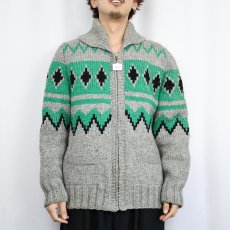 画像2: 50's ノルディック柄 カウチンニットジャケット  (2)