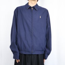 画像2: POLO Ralph Lauren ロゴ刺繍 スイングトップ NAVY L (2)