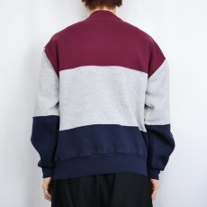 画像3: 90's RUSSELL ATHLETIC USA製 前V 切り替えデザインスウェット L (3)
