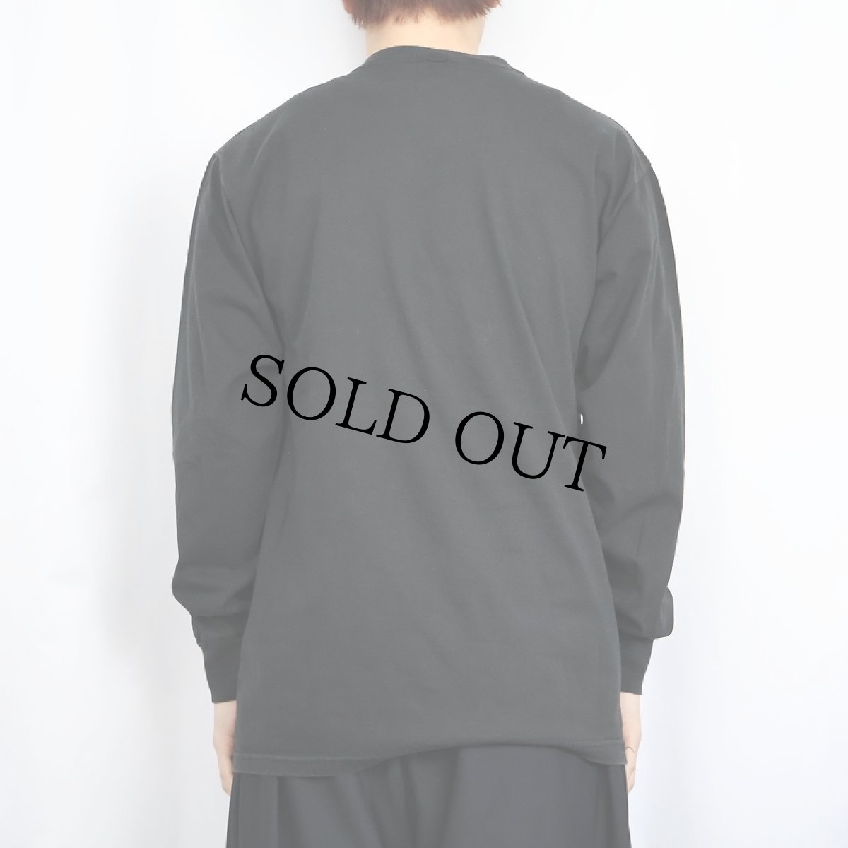 画像3: 80's RUSSELL ATHLETIC USA製 ロゴ刺繍 無地ロンT BLACK M (3)