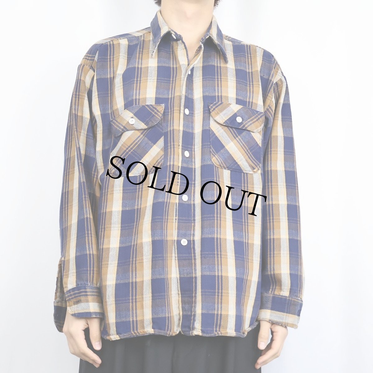 画像2: 70's BIG YANK チェック柄 ヘビーネルシャツ (2)