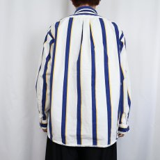 画像4: POLO Ralph Lauren ロゴ刺繍 ストライプ柄 コットンボタンダウンシャツ XL (4)