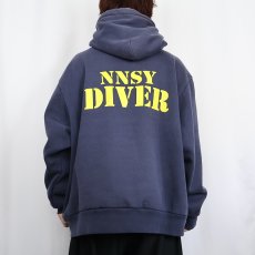 画像4: 90's CAMBER USA製 "NNSY DIVER" 裏サーマル ヘビーウェイトスウェットフーディー NAVY (4)