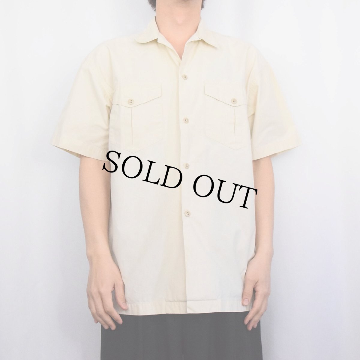 画像2: 80〜90's POLO COUNTRY Ralph Lauren コットンポプリン サファリシャツ M (2)