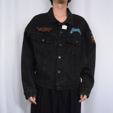 画像3: 90's〜 Levi's 70598 ロックバンドワッペンカスタム ブラックデニムジャケット  (3)
