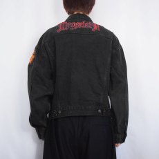画像4: 90's〜 Levi's 70598 ロックバンドワッペンカスタム ブラックデニムジャケット  (4)