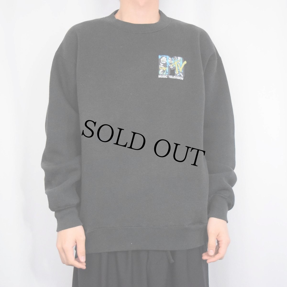 画像3: 90's VISION STREET WEAR "MTV EARTH INSANE ASYLUM OF THE UNIVERSE" プリントスウェット M (3)