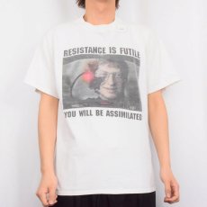 画像2: Microsoft Bill Gates "RESISTANCE IS FULILE YOU WILL BE ASSIMILATED" 映画パロディプリントTシャツ L (2)