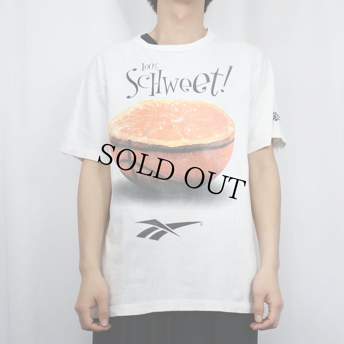 画像2: 90's Reebok USA製 "100% Schweet!" プリントTシャツ M (2)
