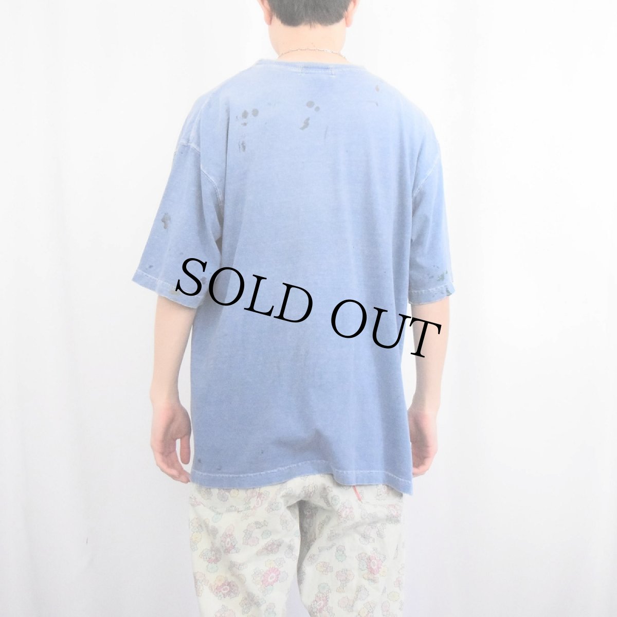 画像3: 90's Eddie Bauer ペンキペイント ポケットTシャツ M (3)