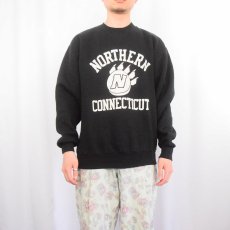 画像2: 90's RUSSELL ATHLETIC USA製 "NORTHERN CONNECTICUT" プリントスウェット BLACK M (2)