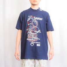 画像2: 80's Life Skil 臓器イラストプリントTシャツ NAVY L (2)