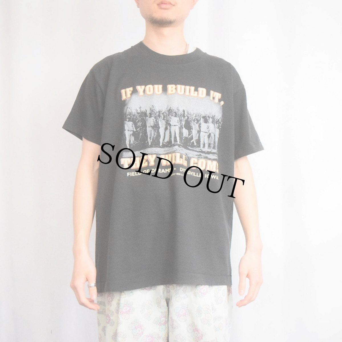 画像2: 90's Field of Dreams USA製 映画プリントTシャツ BLACK L (2)