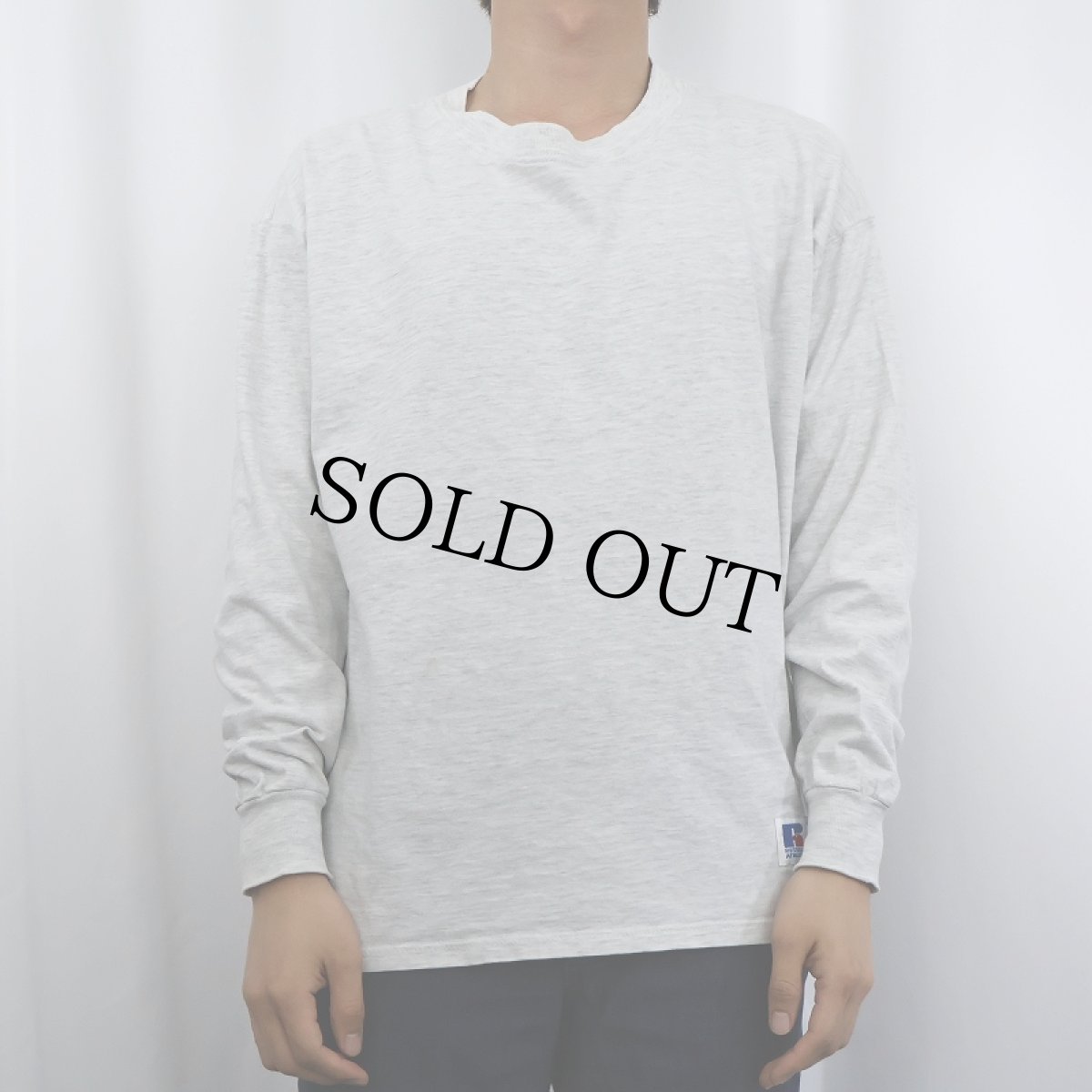 画像2: 90's RUSSELL ATHLETIC USA製 無地ロンT L (2)