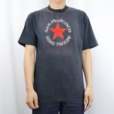 画像2: 80's USA製 "SAN FRANCISCO MIME TROUPE" 劇団ロゴプリントTシャツ BLACK L (2)