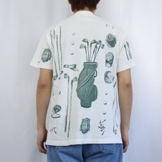 画像3: 90's Painted Lady USA製 ゴルフプリントTシャツ L (3)