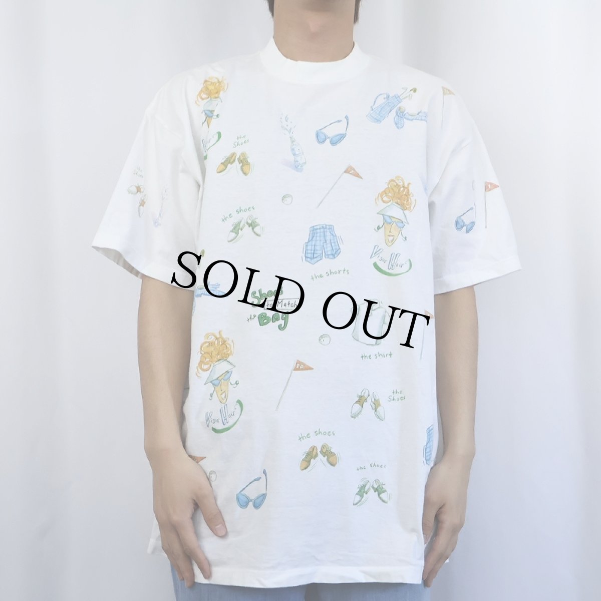 画像2: 90's  rel-e-vant products USA製 イラストプリントTシャツ XL (2)