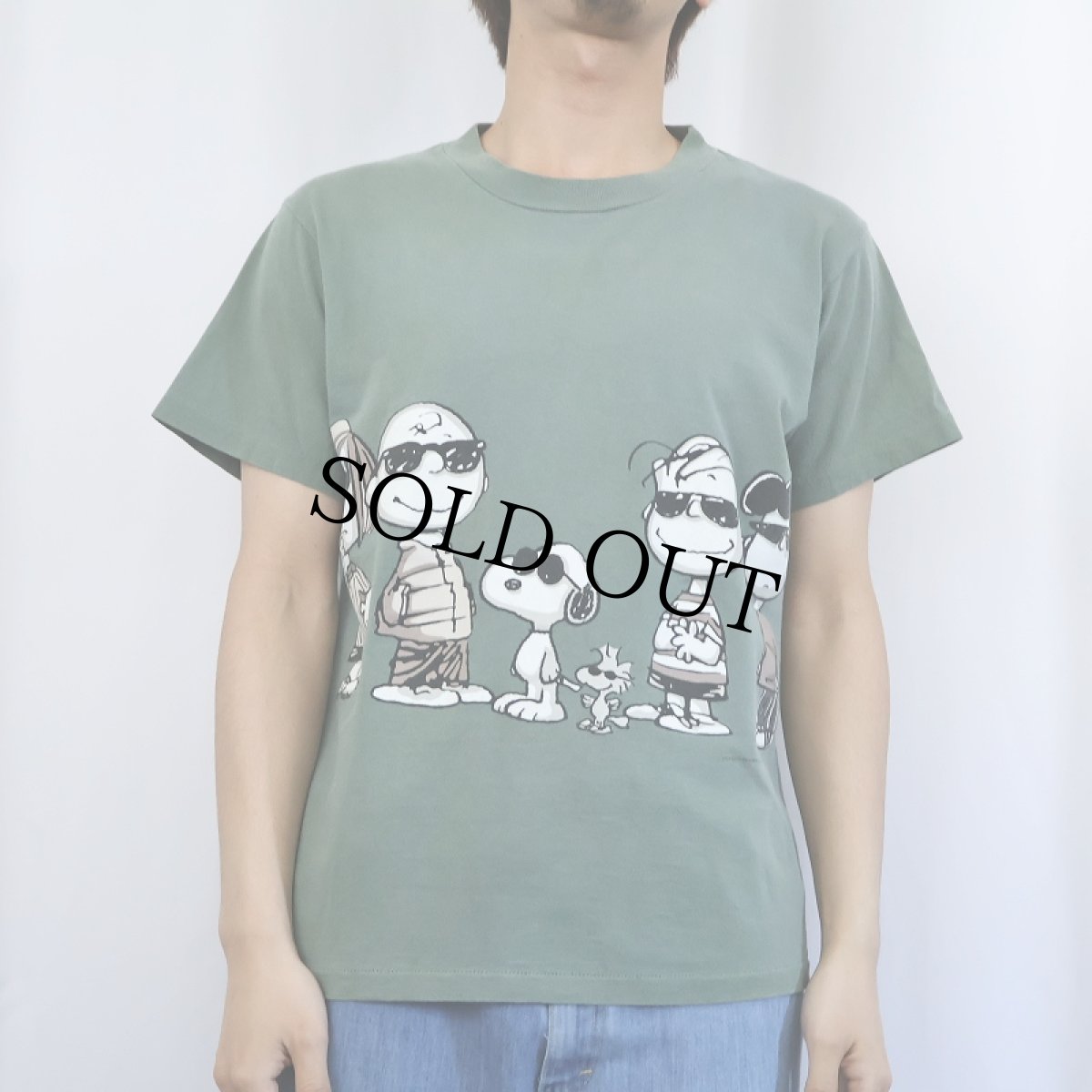 画像2: 90's PEANUTS USA製 キャラクターパロディプリントTシャツ M (2)