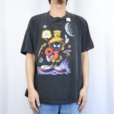 画像2: 90's Marvin the Martian USA製 キャラクタープリントTシャツ BLACK L (2)