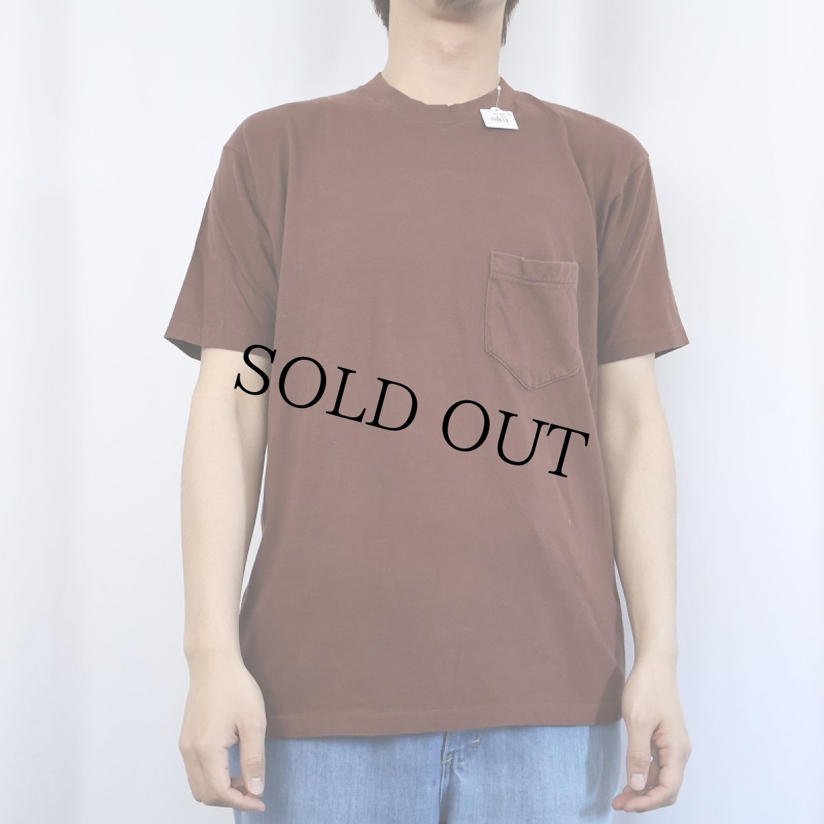 画像2: 80〜90's 無地ポケットTシャツ (2)