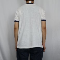 画像3: 70〜80's "MASTER" 足跡プリントリンガーTシャツ NAVY L (3)