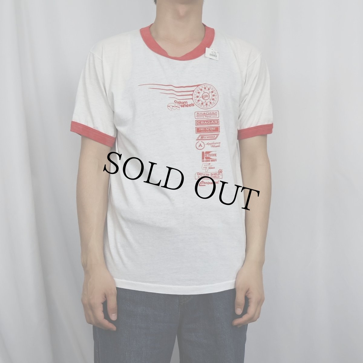 画像2: 70〜80's Custom Wheels プリントリンガーTシャツ (2)