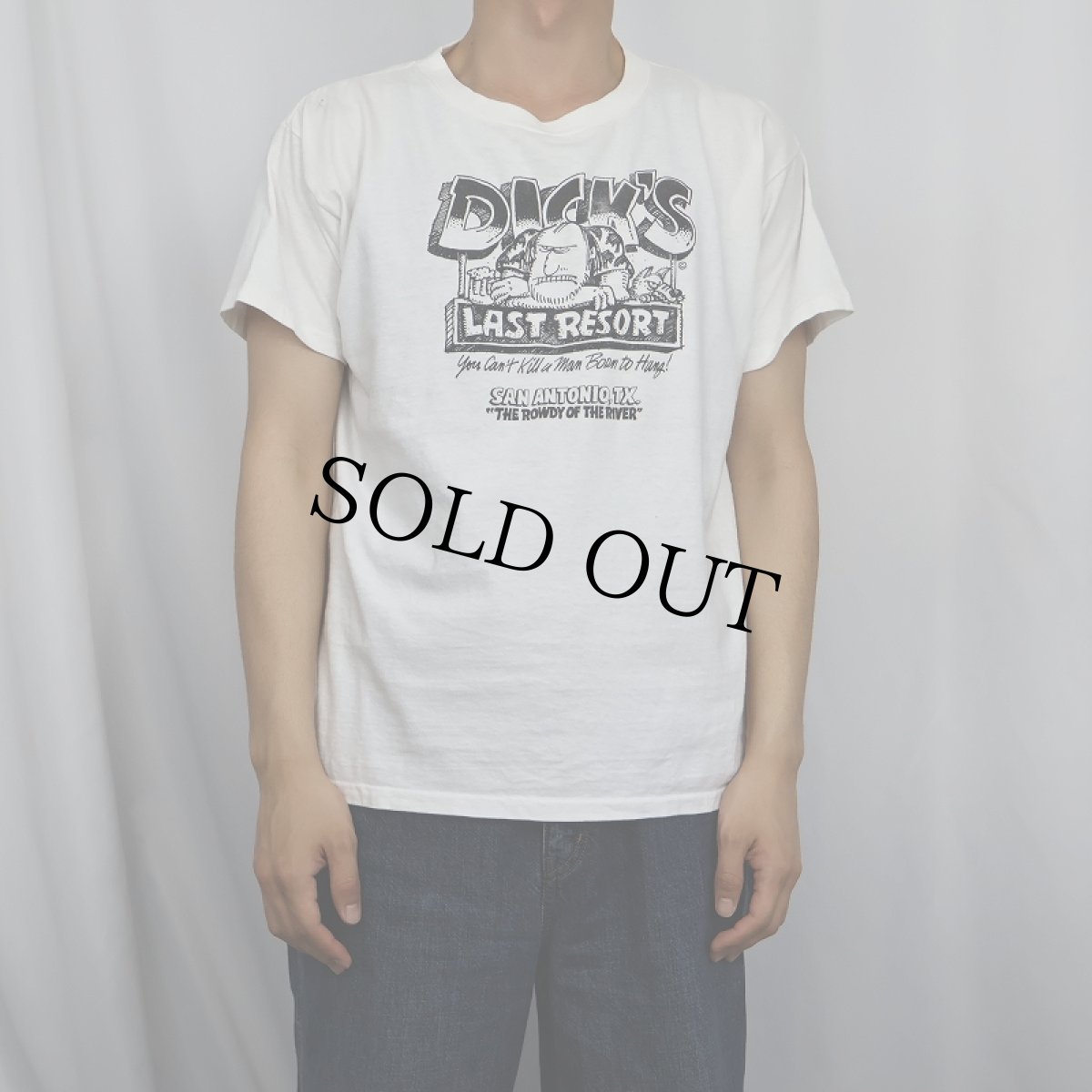 画像2: 90's USA製 "DICK'S LAST RESORT" イラストプリントTシャツ L (2)