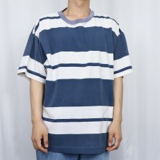 画像2: DOCKERS マルチボーダー柄 Tシャツ L (2)
