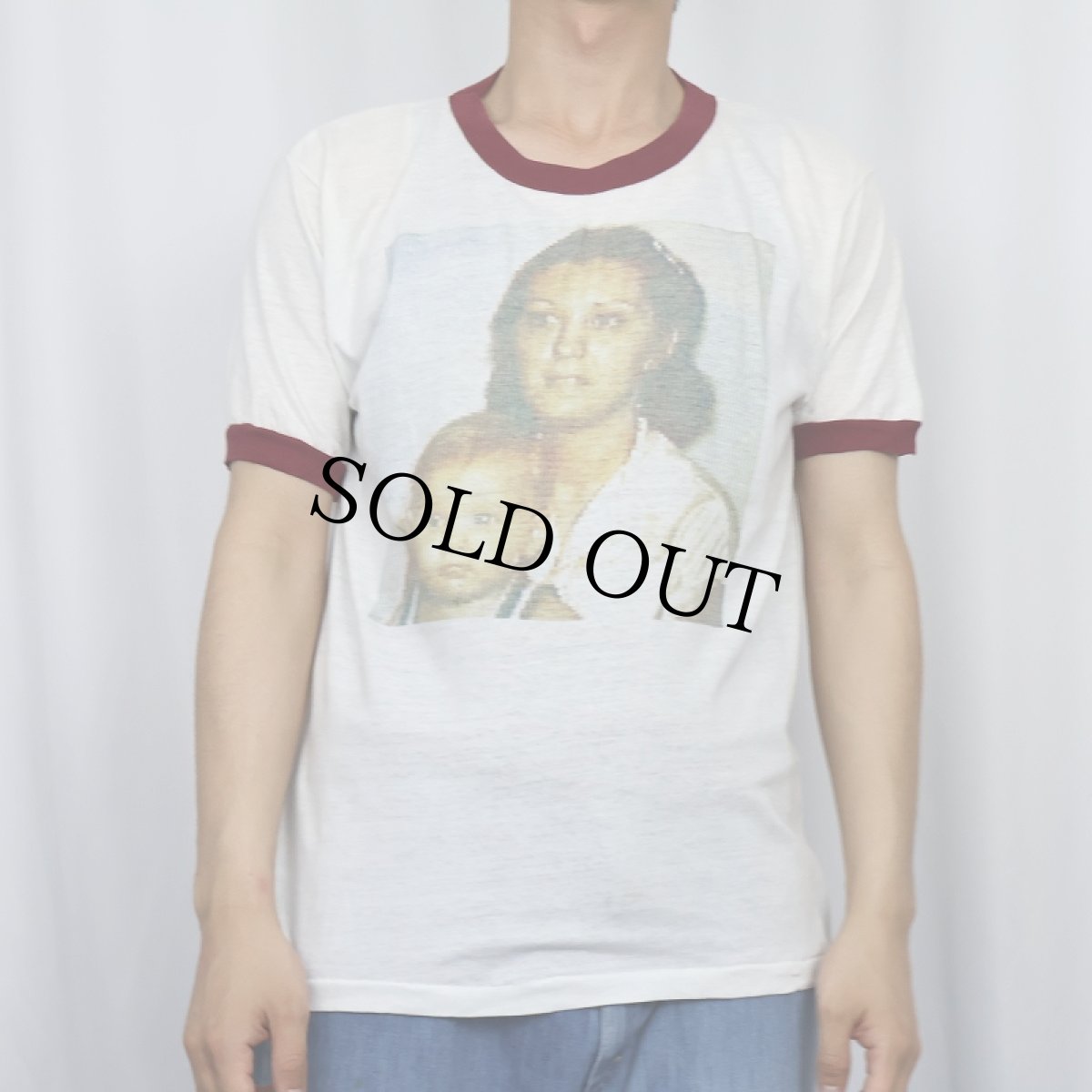 画像2: 80's メモリアルフォトプリントリンガーTシャツ L (2)