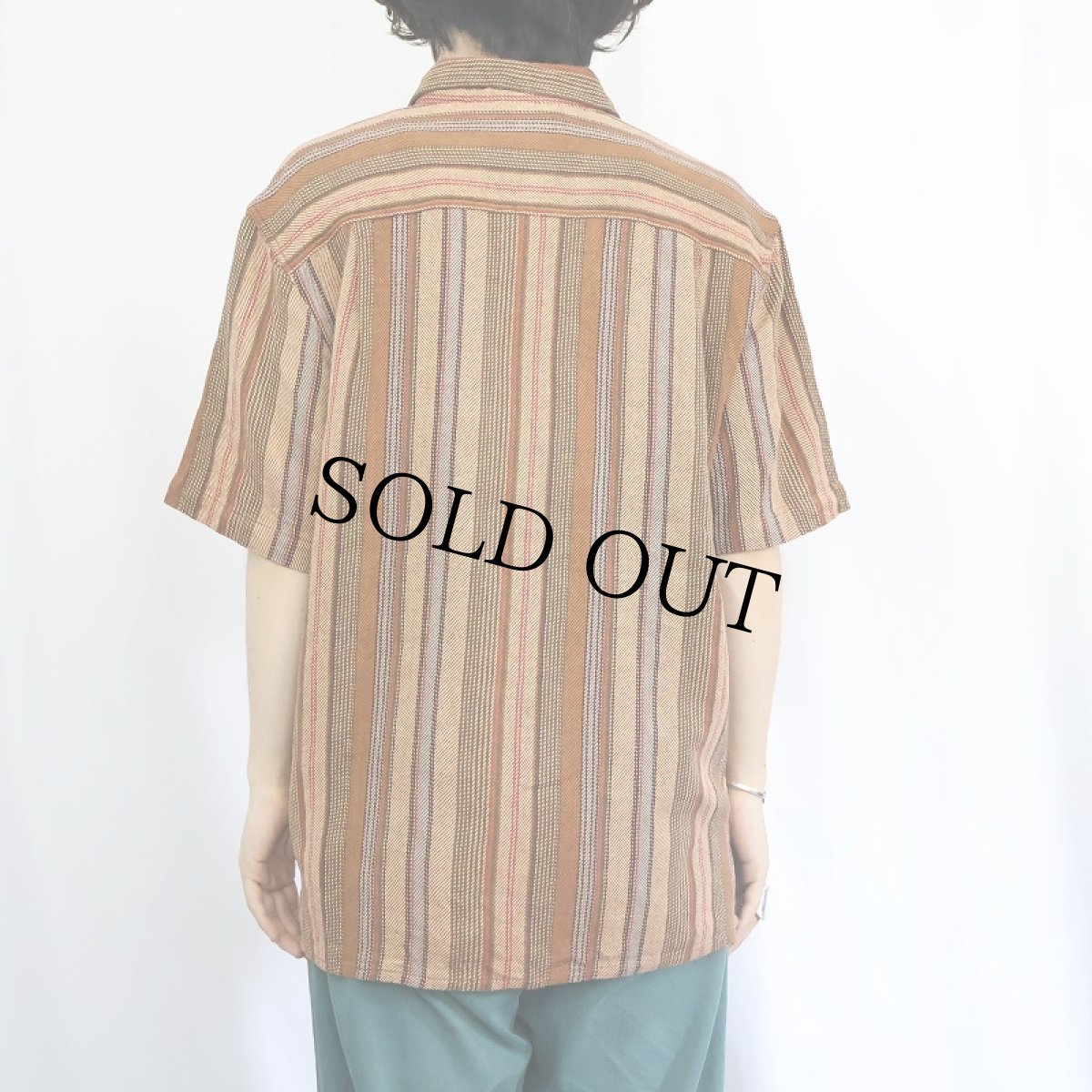 画像3: THE TERRITORY AHEAD マルチストライプ柄 コットンシャツ L (3)