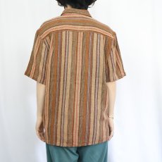 画像3: THE TERRITORY AHEAD マルチストライプ柄 コットンシャツ L (3)