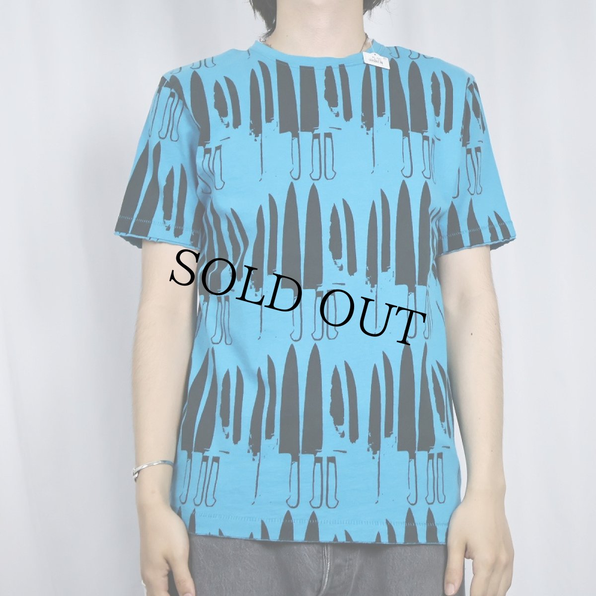 画像2: 【SALE】 ANDY WARHOL ナイフ柄 アートプリントTシャツ M (2)