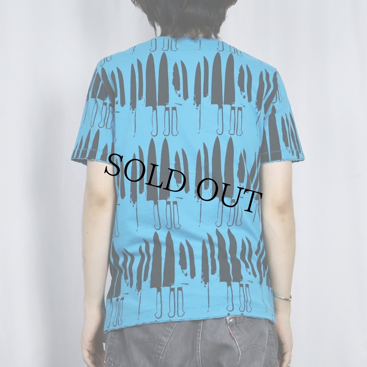 画像3: 【SALE】 ANDY WARHOL ナイフ柄 アートプリントTシャツ M (3)