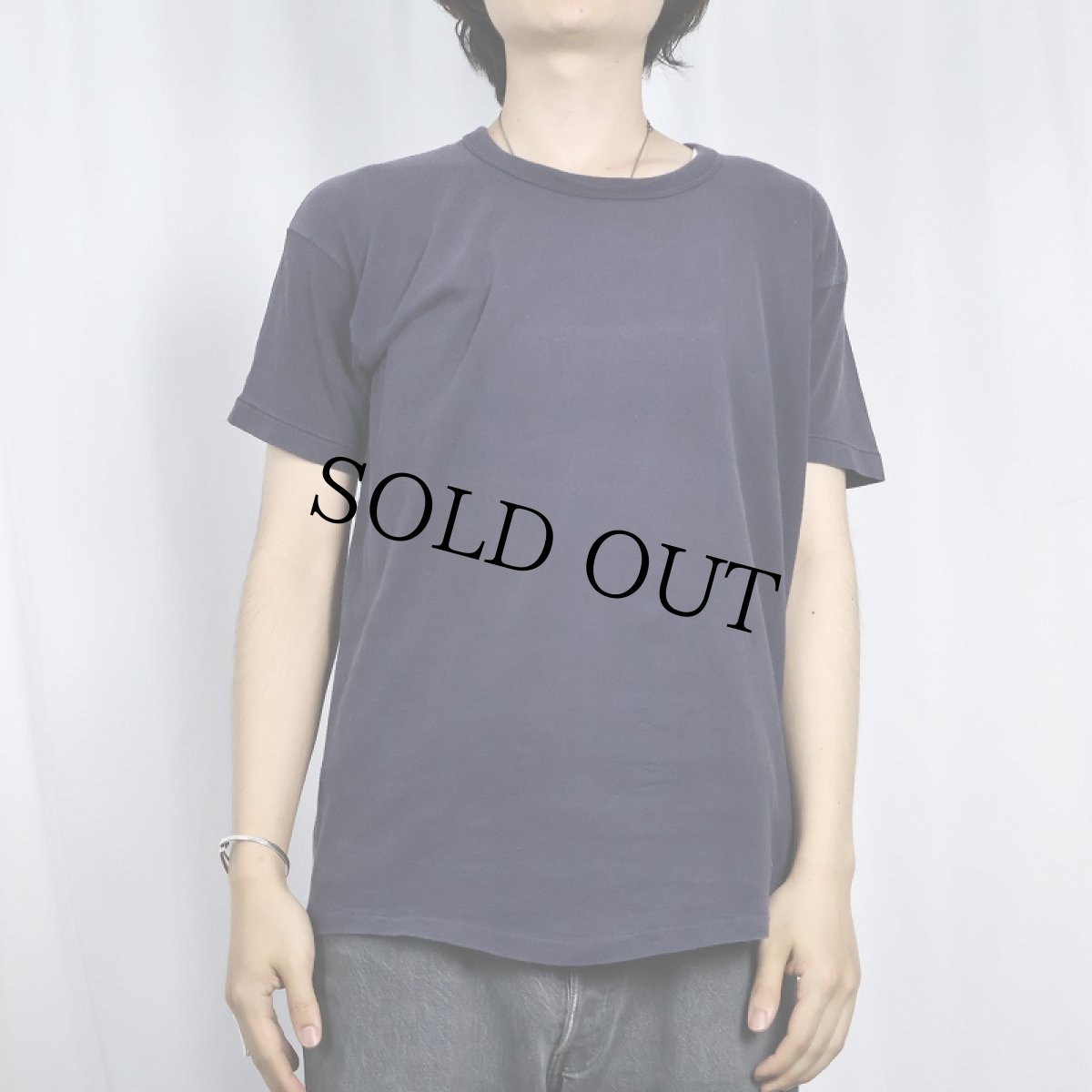 画像2: 70's RUSSELL ATHLETIC USA製 無地Tシャツ NAVY L (2)