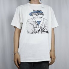 画像2: 90's NIKA USA製 猫プリントTシャツ L (2)