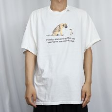 画像2: "Finally, something that lets everyone see eye-to-eye." 犬×猫 プリントTシャツ XL (2)